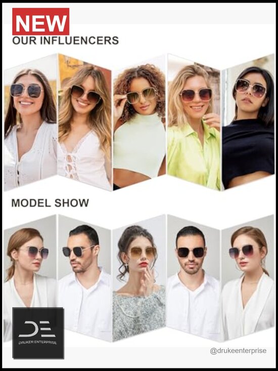 Oversized Square Metal Frame Sunglasses with UV400 Protection main image 5